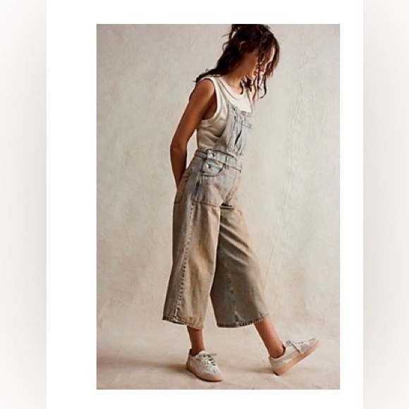 We The Free Pants - We The Free Beige Denim Jumpsuit